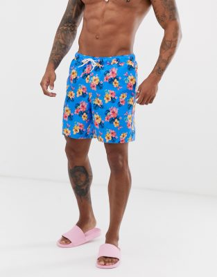 floral hawaiian swim trunks