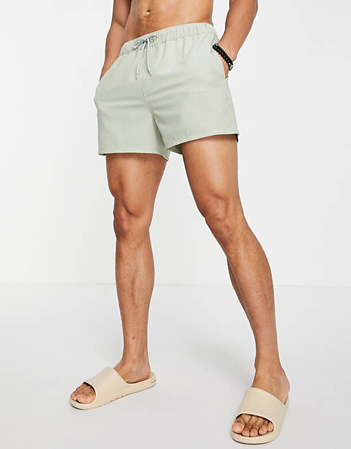 Men swim shorts in linen look short length 
