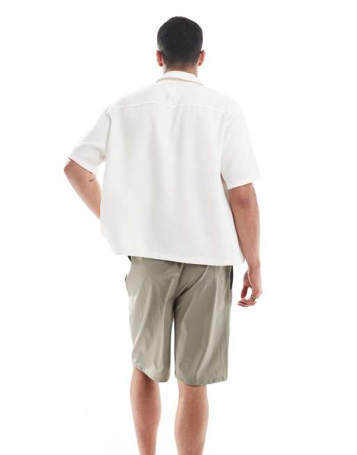 ASOS DESIGN swim shorts in long length in sage green, 2 of 4