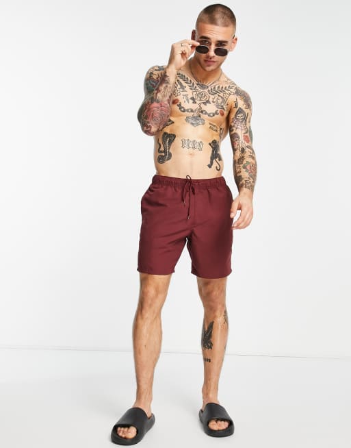 Mens 2025 burgundy shorts