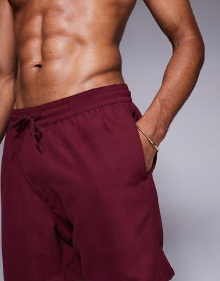 Asos Design Swim Shorts In Red