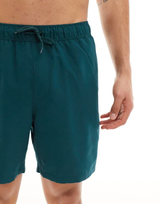 ASOS DESIGN extra long wide shorts in forest green