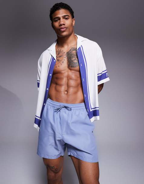 ASOS DESIGN swim shorts in mid length in gray - view 1