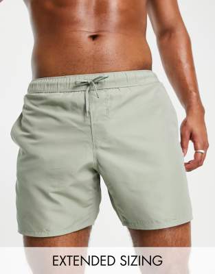 ASOS DESIGN swim shorts in mid length in light green - ASOS Price Checker