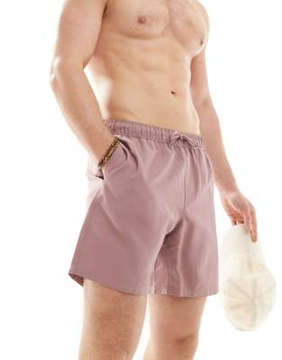 swim shorts in mid length in mauve-Pink