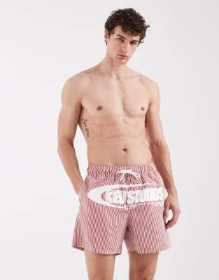 Asos Design Swim Shorts In Red