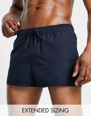 ASOS DESIGN swim shorts in navy super short length