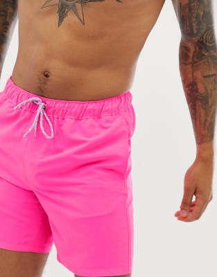 neon pink swim shorts