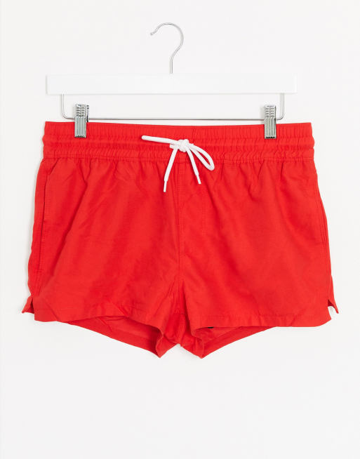 Louis Red Mosaic Shorts - Mid Thigh Length Men Swim Shorts