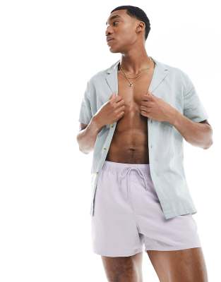 ASOS DESIGN ASOS DESIGN swim shorts in short length in lilac-Purple