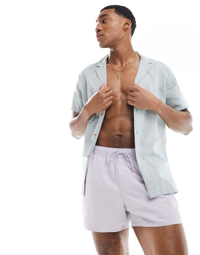 ASOS DESIGN - swim shorts in short length in lilac