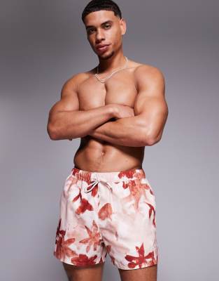Asos Design Swim Shorts In Pink