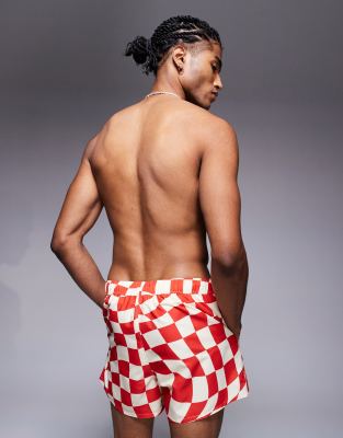 Asos Design Swim Shorts In Red