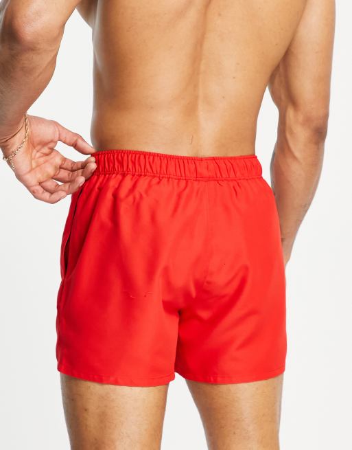 ASOS DESIGN swim shorts in short length in red