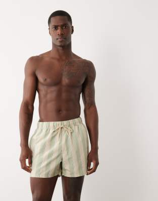Asos Design Swim Shorts In Green