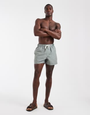 Asos Design Swim Shorts In Green