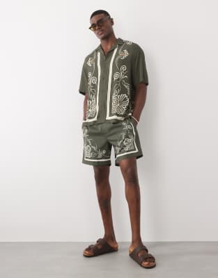Asos Design Swim Shorts In Multi