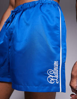Asos Design Swim Shorts In Blue