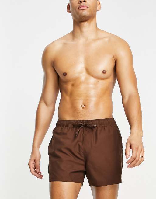 Brown store swim shorts