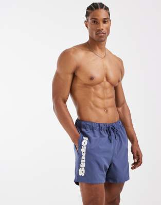 Asos Design Swim Shorts In Blue