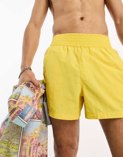 Asos store yellow shorts