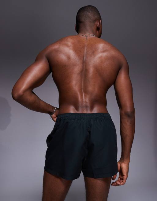 ASOS DESIGN swim shorts in super short length in black