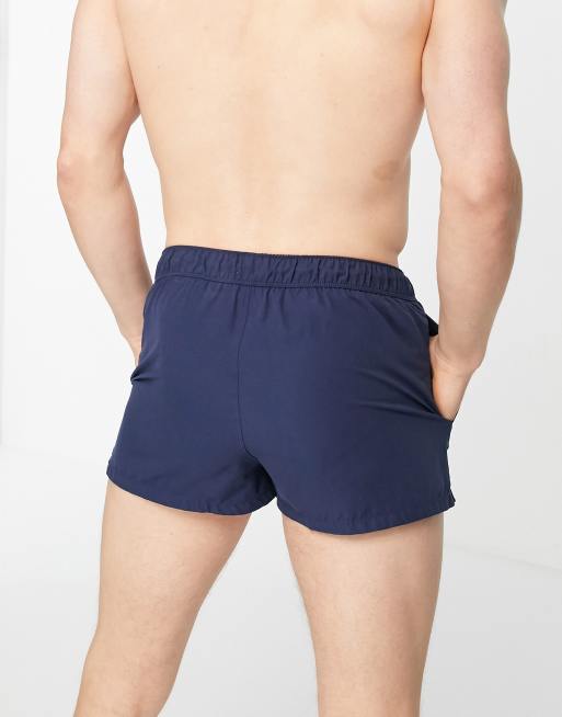 ASOS DESIGN swim shorts in super short length in navy