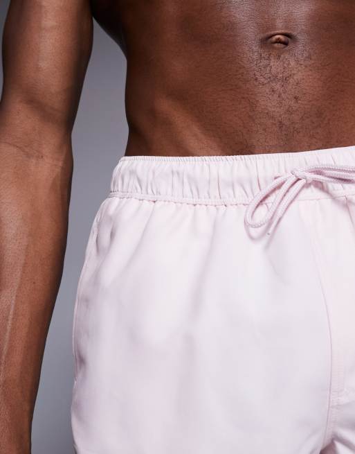 ASOS DESIGN swim shorts in super short length in pink, 4 of 4