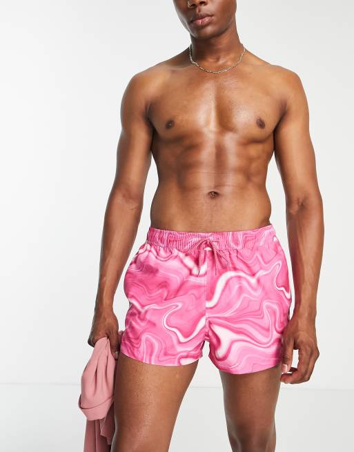 Pink swim shorts hot sale mens