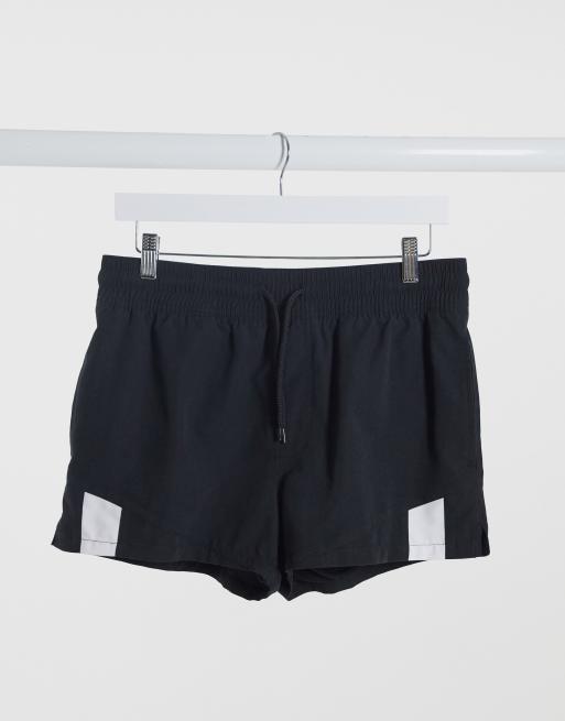 ASOS DESIGN swim shorts in super short length in black