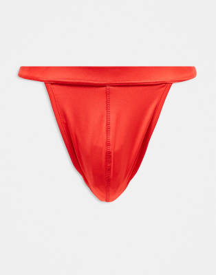 ASOS DESIGN microfiber thong in red