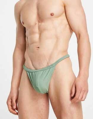 ASOS DESIGN swim thong with ruched waistband in pastel green - ASOS Price Checker