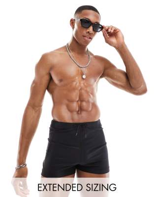 Asos Design Swim Shorts In Mid Length In Black In Black