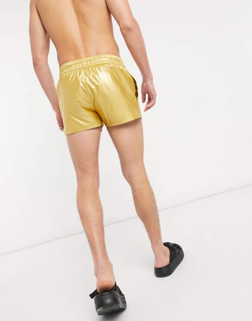 Asos cheap gold shorts