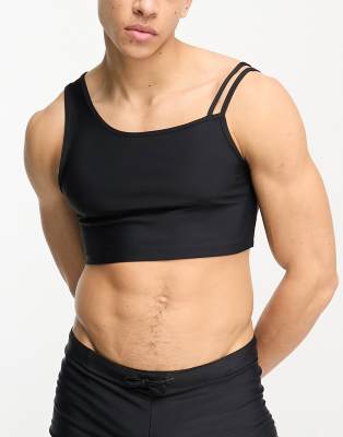 ASOS DESIGN swim vest top in black - ASOS Price Checker