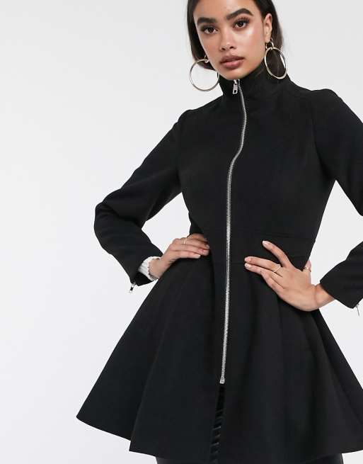 Asos fit and hot sale flare coat