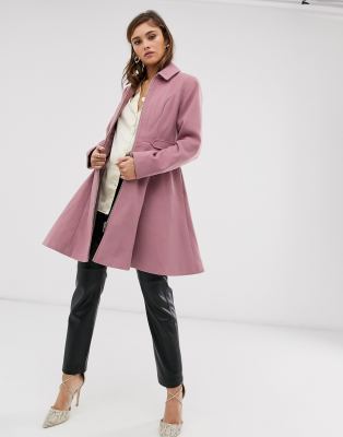 ASOS DESIGN swing coat with zip front