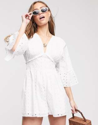 white floaty playsuit