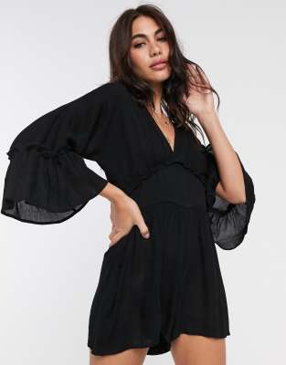 asos black playsuit