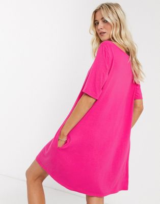 pink tee shirt dress