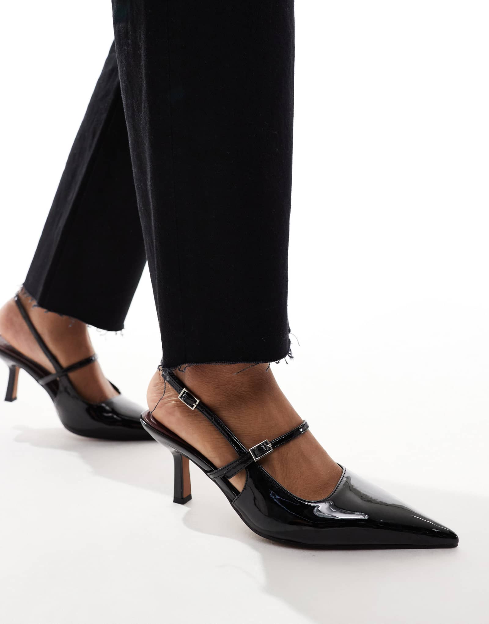 Черные туфли на среднем каблуке mary-jane от ASOS DESIGN Swipe 