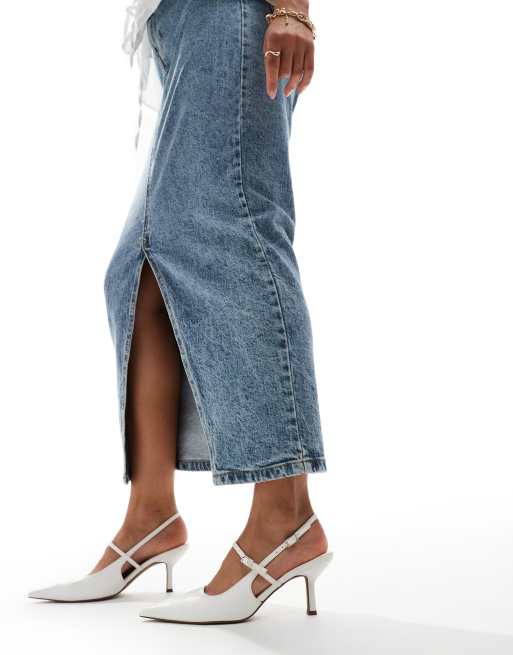 ASOS DESIGN - Swipe - Scarpe Mary Jane con tacco medio bianche , 3 di 4
