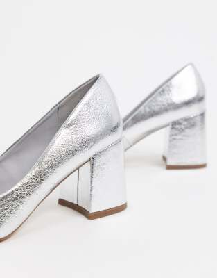 silver court shoes asos