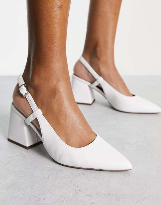 ASOS DESIGN Sydney Scarpe con tacco medio bianche con