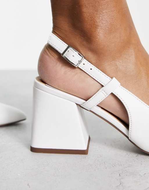 ASOS DESIGN Sydney Scarpe con tacco medio bianche con