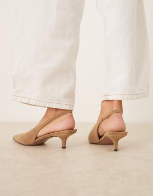 Asos Design Sydney Slingback Kitten Heel Shoes