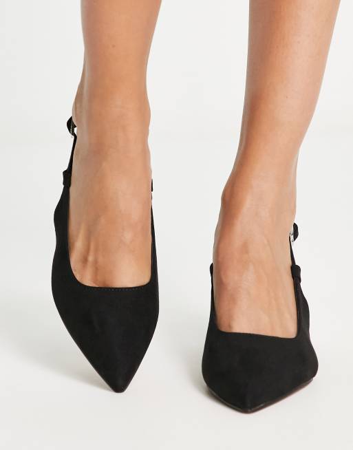 ASOS DESIGN – Sydney – Svarta, halvhöga klackskor med blockklackar och hälrem, 3 av 4
