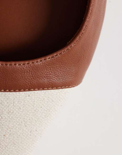 ASOS DESIGN - Sylvie - Tofarvede sko i beige/brun med mellemhøj hæl og hælrem, 4 af 4