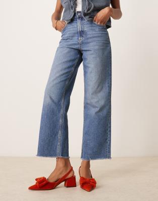 Asos Design Symphony Bow Slingback Mid Block Heeled Shoes In Orange