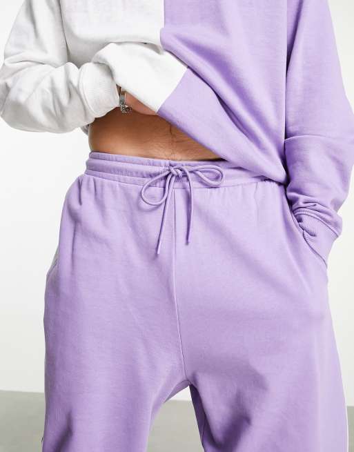 ASOS DESIGN – Syrénlila mjukisbyxor i oversize med sidopaneler, del av set, 4 av 4